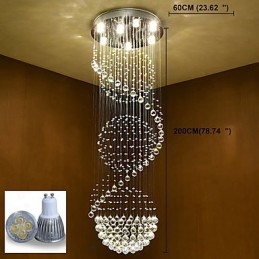 Lampadario a soffitto in cristallo Lampada a sospensione Illuminazione per interni Lampade a sospensione per scale