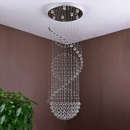 Lampadario a soffitto in cristallo Lampada a sospensione Illuminazione per interni Lampade a sospensione per scale