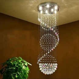 Lampadario a soffitto in cristallo Lampada a sospensione Illuminazione per interni Lampade a sospensione per scale