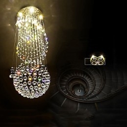 Lampadario a soffitto in cristallo Lampada a sospensione Illuminazione per interni Lampade a sospensione per scale