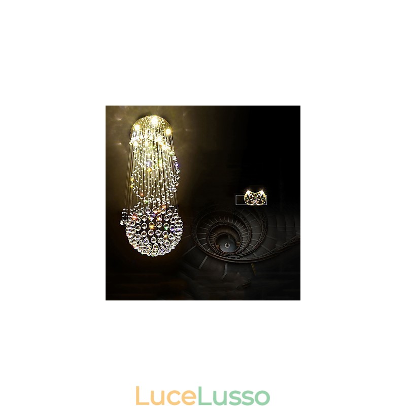 Lampadario a soffitto in cristallo Lampada a sospensione Illuminazione per interni Lampade a sospensione per scale
