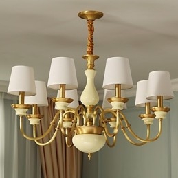 Lampadario tutto in rame Lampadario decorativo in giada