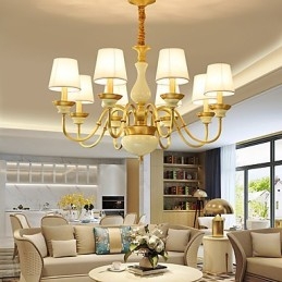 Lampadario tutto in rame Lampadario decorativo in giada