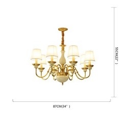 Lampadario tutto in rame Lampadario decorativo in giada
