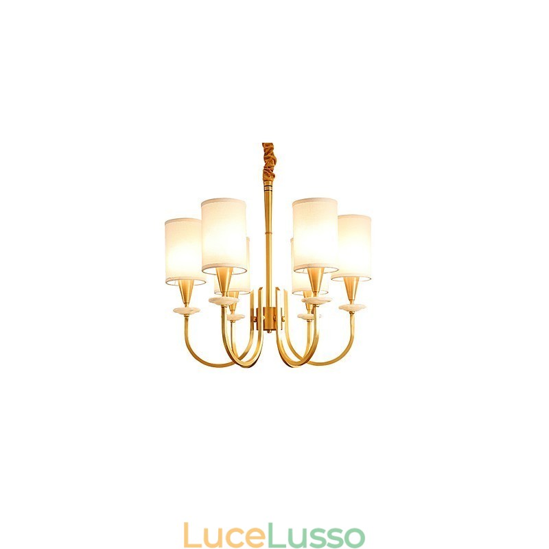 Lampadario tutto in rame Lampadario decorativo in giada