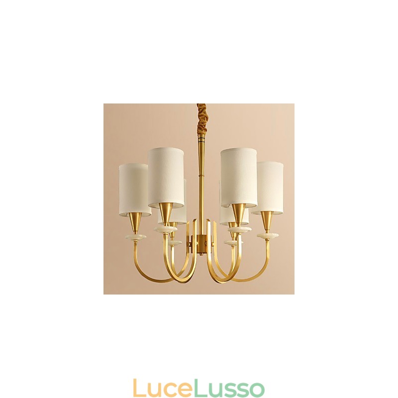 Lampadario tutto in rame Lampadario decorativo in giada
