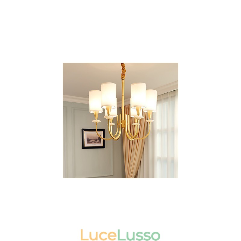 Lampadario tutto in rame Lampadario decorativo in giada