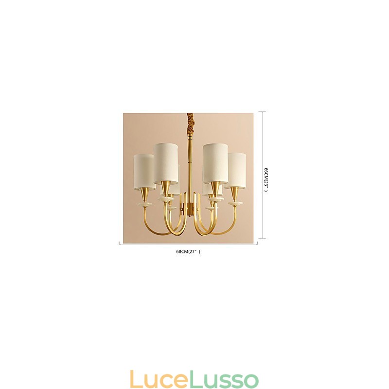 Lampadario tutto in rame Lampadario decorativo in giada