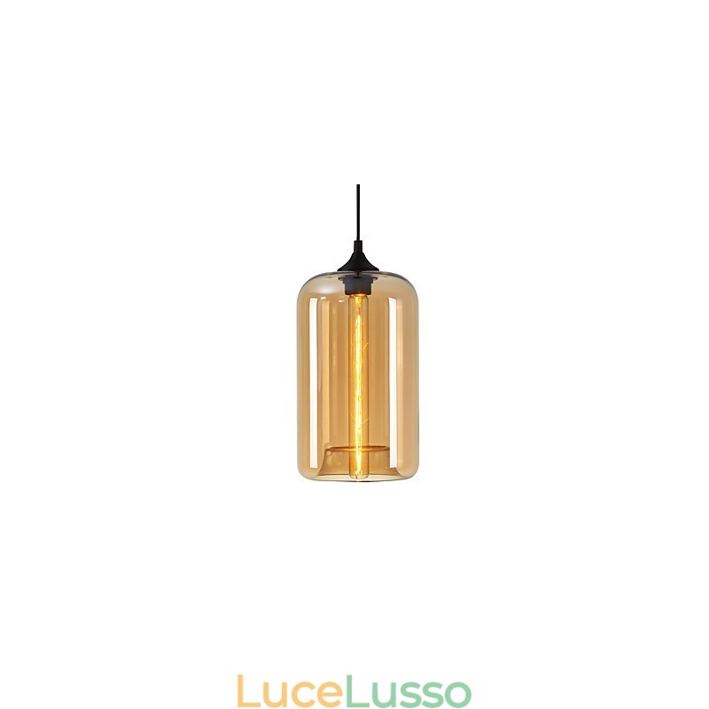 Pendente di design della bottiglia 1 luce minimalista dipinto in ferro
