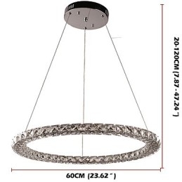 Lampadario moderno in cristallo ad anello, lampadario in cristallo, lampada da soffitto, lampade da interno, dimmerabili con telecomando