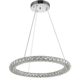 Lampadario moderno in cristallo ad anello, lampadario in cristallo, lampada da soffitto, lampade da interno, dimmerabili con telecomando
