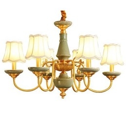 Lampadario tutto in rame Lampadario decorativo in giada
