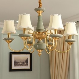 Lampadario tutto in rame Lampadario decorativo in giada