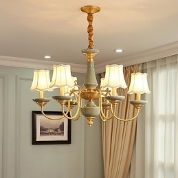 Lampadario tutto in rame Lampadario decorativo in giada