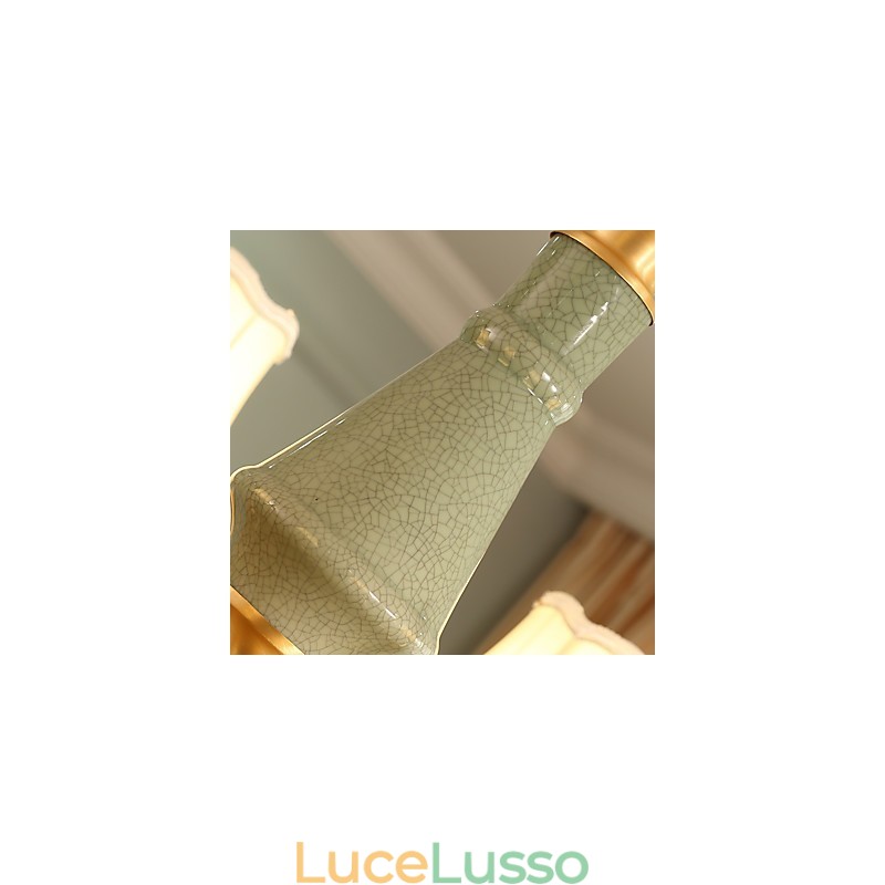 Lampadario tutto in rame Lampadario decorativo in giada