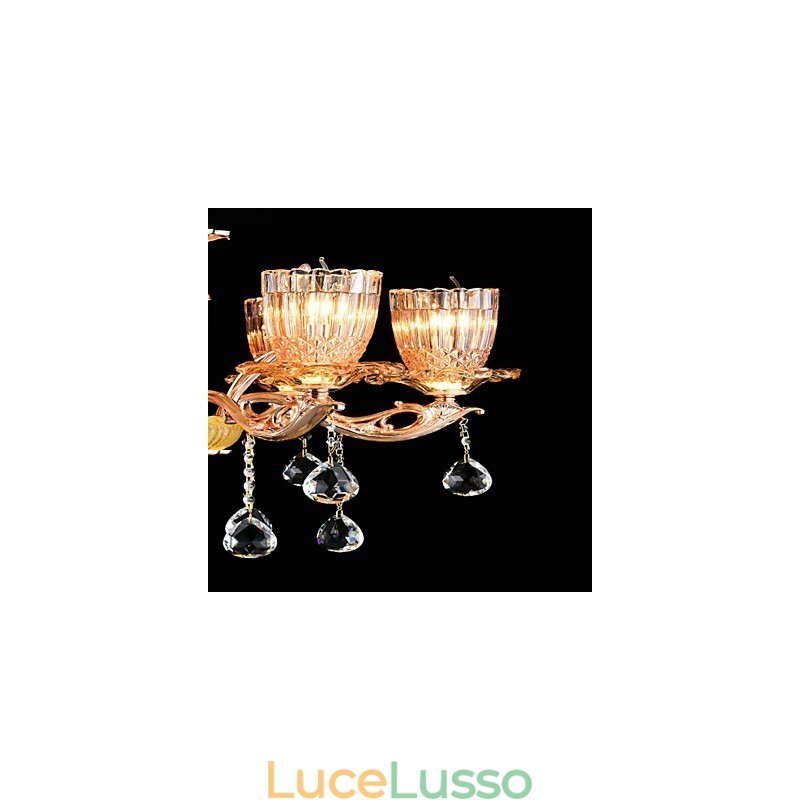 Moderno Contemporaneo Tradizionale Classico Lega di Zinco Caratteristica per Cristallo Mini Stile Lampadario in Metallo
