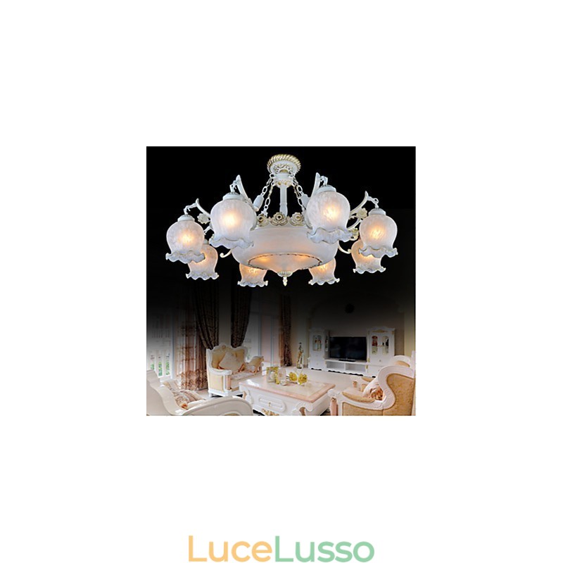 Lampadario Bianco Europeo Retro Classico