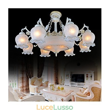 Lampadario Bianco Europeo Retro Classico Lampadario Bianco Europeo Retro Classico