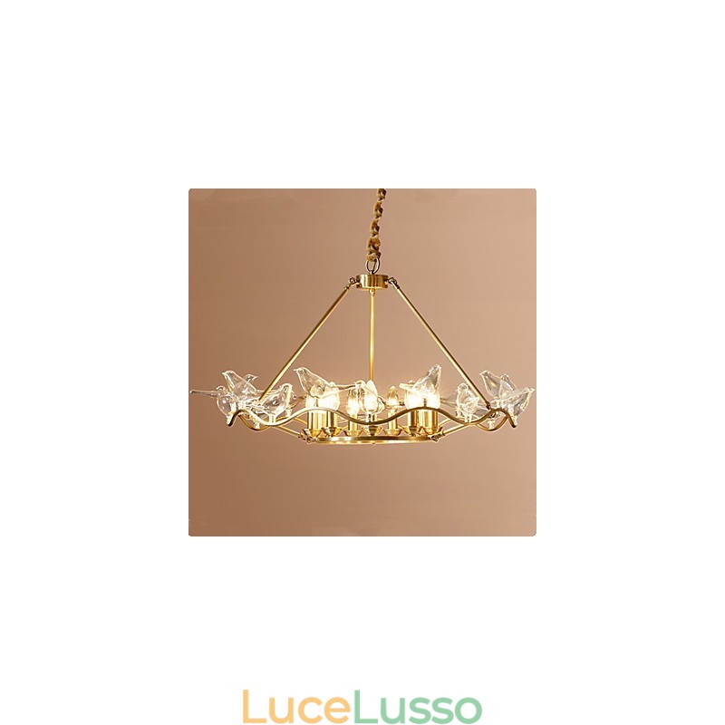 Lampadario in metallo moderno e contemporaneo in ottone per designer