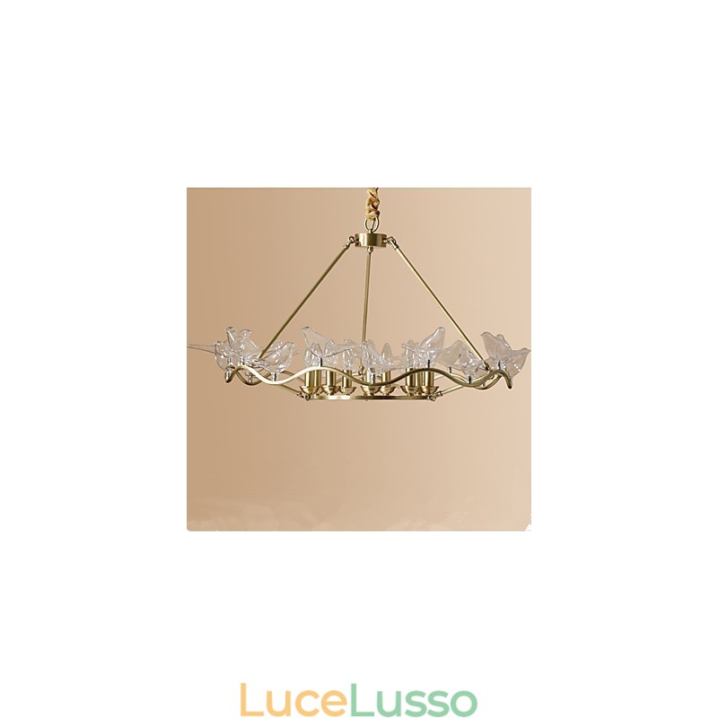 Lampadario in metallo moderno e contemporaneo in ottone per designer