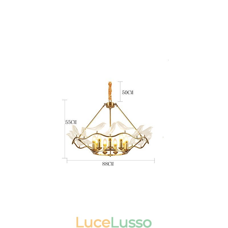 Lampadario in metallo moderno e contemporaneo in ottone per designer