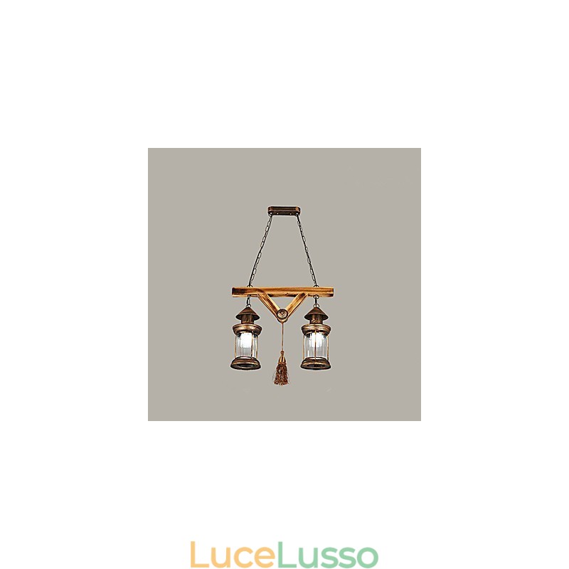 Rustic Lodge Globe Vintage Retro Country Painting Caratteristica per Mini Style Designers Lampadario in metallo