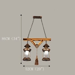 Rustic Lodge Globe Vintage Retro Country Painting Caratteristica per Mini Style Designers Lampadario in metallo