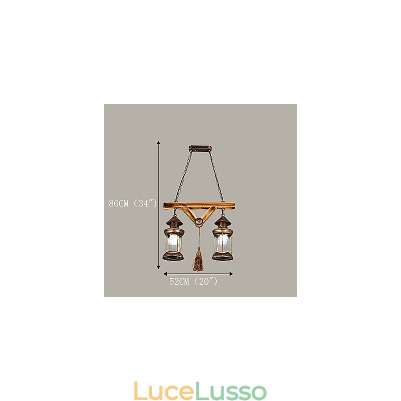 Rustic Lodge Globe Vintage Retro Country Painting Caratteristica per Mini Style Designers Lampadario in metallo