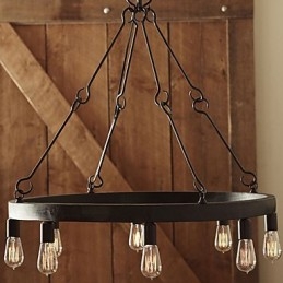 Lampada a sospensione in ferro in stile retrò con 8 luci