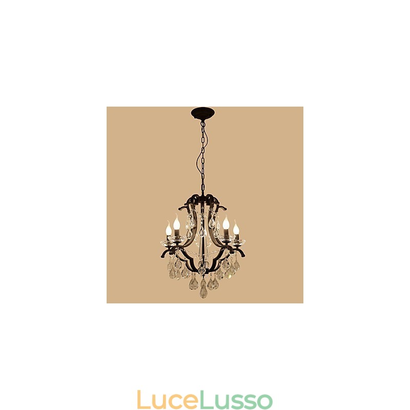Lampadario di cristallo a 5 luci moderno contemporaneo tradizionale classico rustico lodge vintage retrò lanterna tamburo paese dipinto