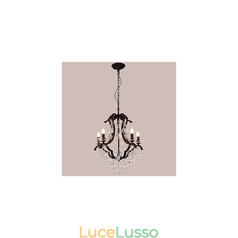 Lampadario di cristallo a 5 luci moderno contemporaneo tradizionale classico rustico lodge vintage retrò lanterna tamburo paese dipinto