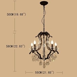 Lampadario di cristallo a 5 luci moderno contemporaneo tradizionale classico rustico lodge vintage retrò lanterna tamburo paese dipinto