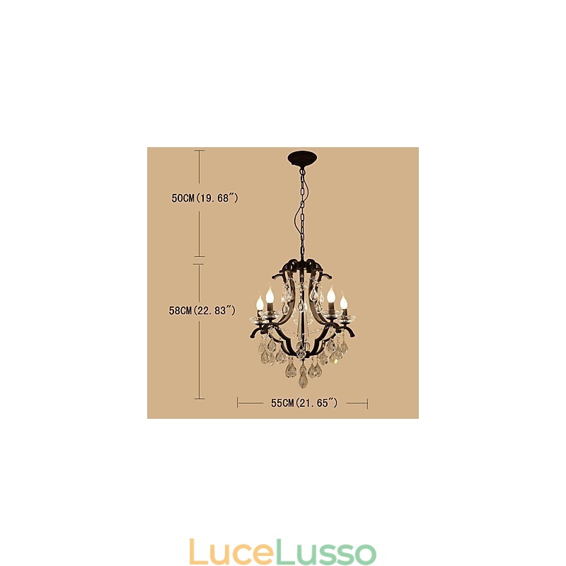 Lampadario di cristallo a 5 luci moderno contemporaneo tradizionale classico rustico lodge vintage retrò lanterna tamburo paese dipinto