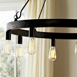Lampada a sospensione in ferro in stile retrò con 8 luci