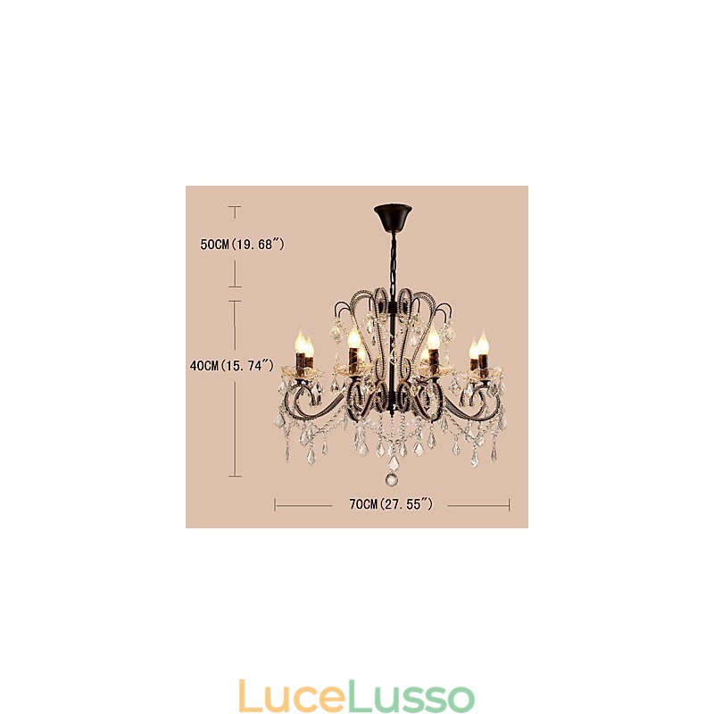Lampadario di cristallo a 8 luci moderno contemporaneo tradizionale classico rustico lodge vintage retrò