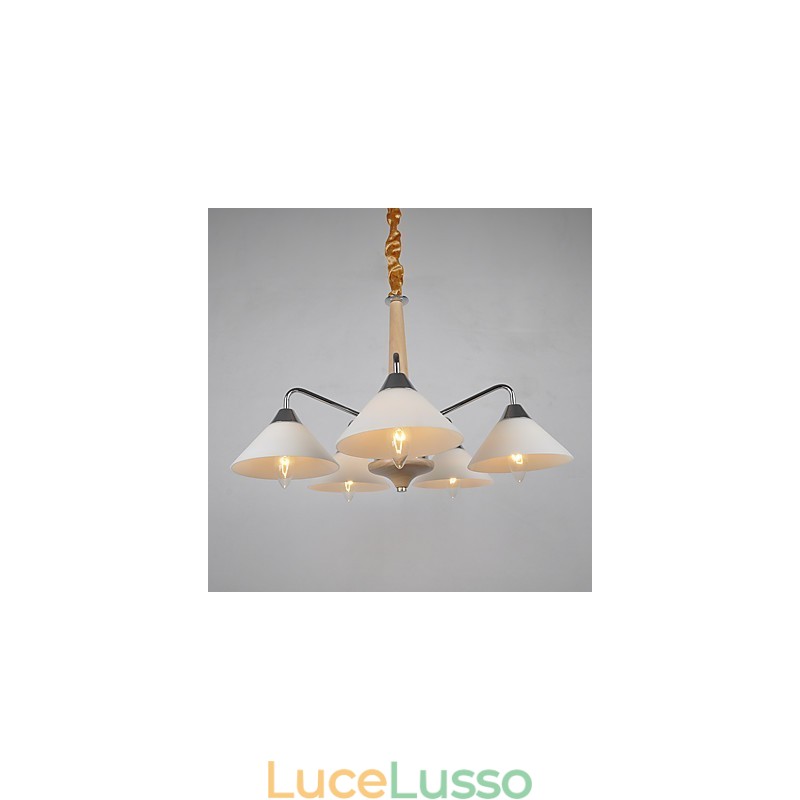 Moderno contemporaneo country elettroplaccato caratteristica per lampadario in legno e bambù