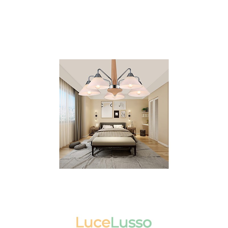 Moderno contemporaneo country elettroplaccato caratteristica per lampadario in legno e bambù