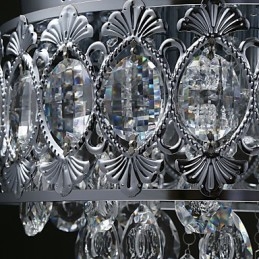 Elegante lampadario moderno in cristallo trasparente con 4 luci