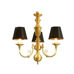 Lampadario tradizionale classico country in ottone caratteristica per mini stile metallo 3 lampadine