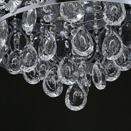 Elegante lampadario moderno in cristallo trasparente con 4 luci