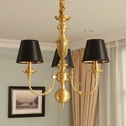 Lampadario tradizionale classico country in ottone caratteristica per mini stile metallo 3 lampadine