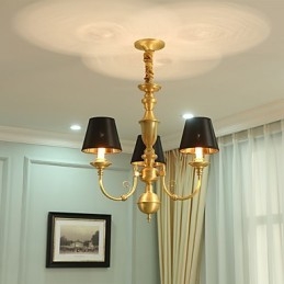 Lampadario tradizionale classico country in ottone caratteristica per mini stile metallo 3 lampadine