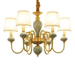 Lampadario tradizionale classico country in ottone caratteristica per mini stile metallo 6 lampadine