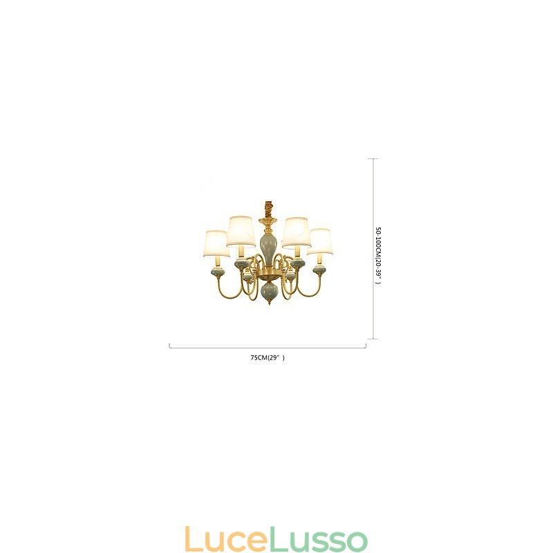 Lampadario tradizionale classico country in ottone caratteristica per mini stile metallo 6 lampadine