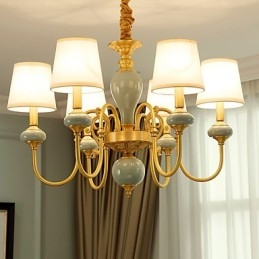 Lampadario tradizionale classico country in ottone caratteristica per mini stile metallo 6 lampadine