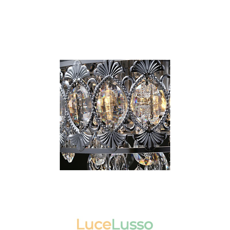 Elegante lampadario moderno in cristallo trasparente con 4 luci
