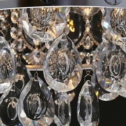 Elegante lampadario moderno in cristallo trasparente con 4 luci