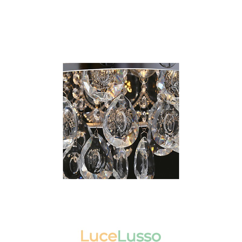 Elegante lampadario moderno in cristallo trasparente con 4 luci