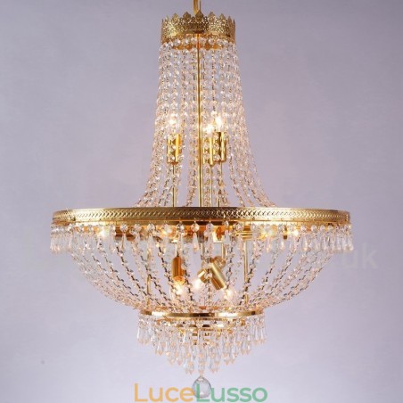 Caratteristica classica tradizionale elettroplaccata per lampadario in metallo stile mini in cristallo a 9 lampadine Caratteristica classica tradizionale elettroplaccata per lampadario in metallo stile mini in cristallo a 9 lampadine