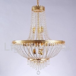 Caratteristica classica tradizionale elettroplaccata per lampadario in metallo stile mini in cristallo a 9 lampadine